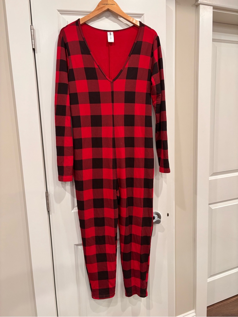 Smash + Tess Red and Black Buffalo Plaid Women’s Romper